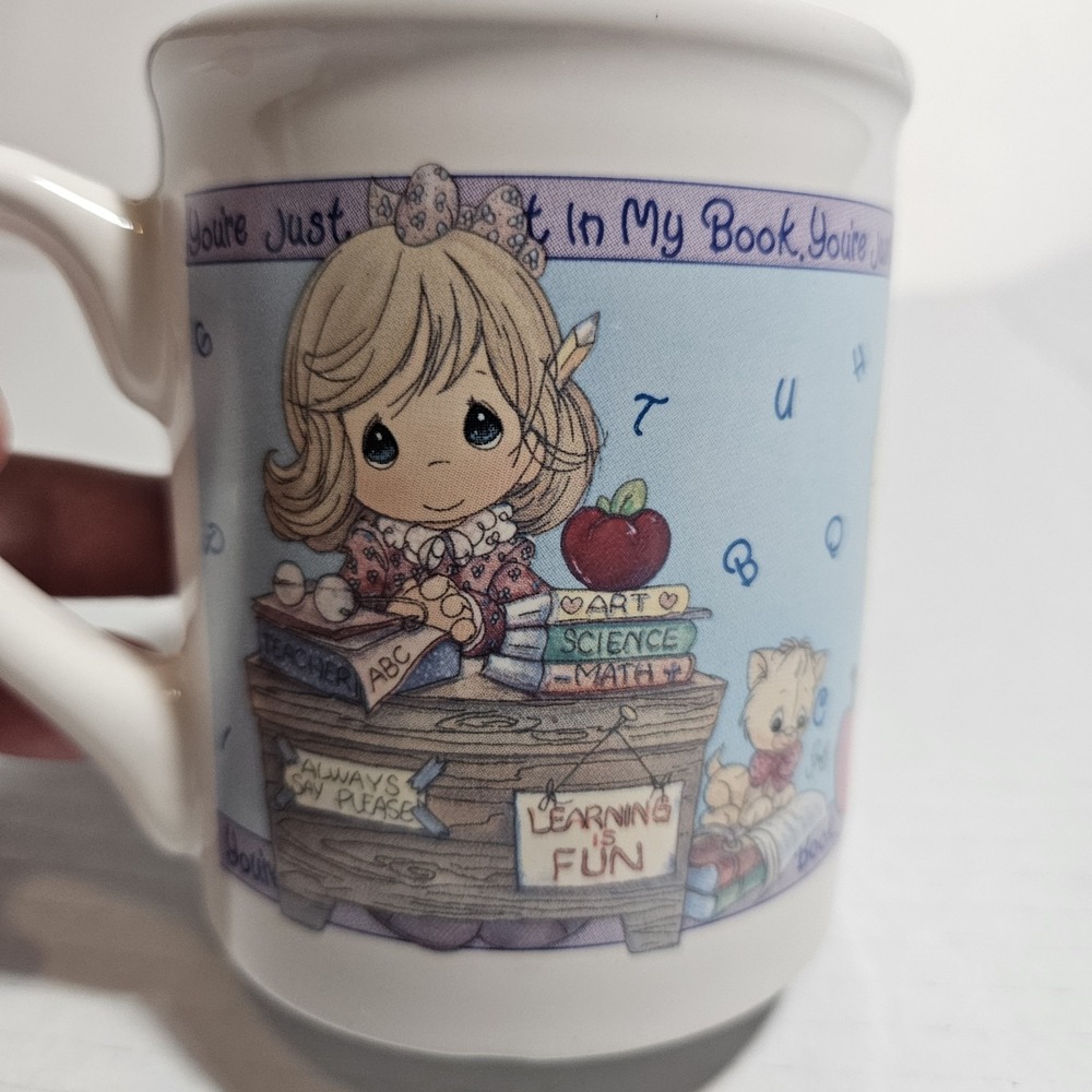 Precious Moments 1997 You're Perfect my Book Teacher Coffee Tea Mug Enesco vtg - Picture 14 of 14